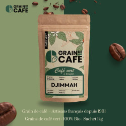 Graindecafé Café Vert Éthiopie Djimmah 1 kg : à torréfier soi-même