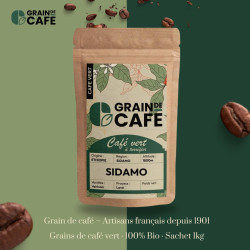 Graindecafé Café Vert Éthiopie Moka Sidamo 1 kg : à torréfier soi-même