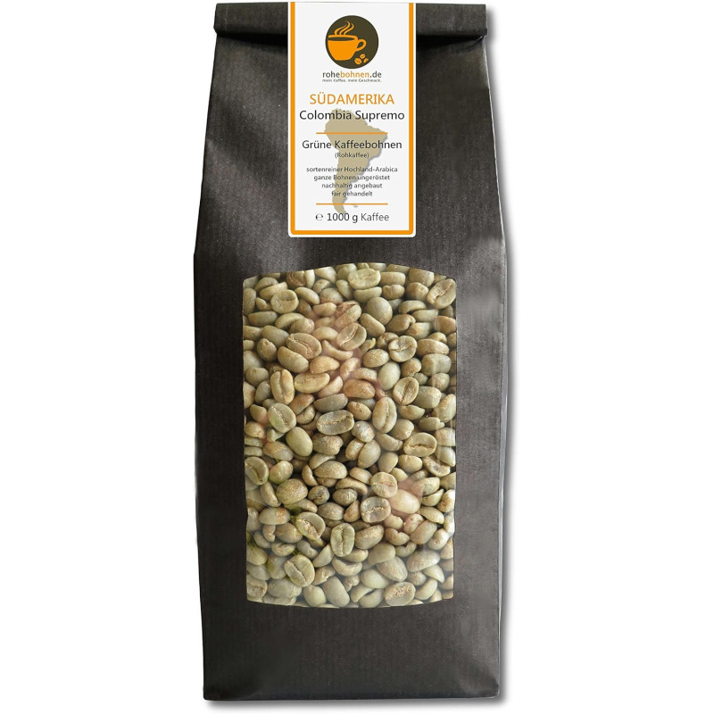 Rohebohnen Café Vert Colombie Supremo : à torréfier soi-même