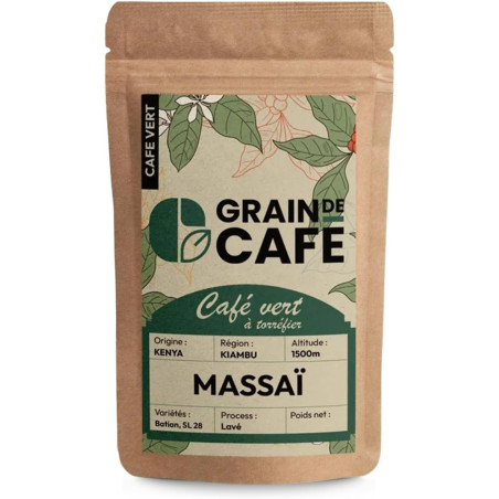 Graindecafé Café Vert Kenya Massaï 1 kg : à torréfier soi-même