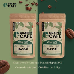Graindecafé Café Vert Kenya Massaï 1 kg : à torréfier soi-même