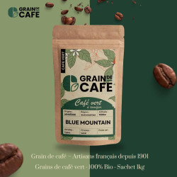 Graindecafé Café Vert Jamaïque Blue Mountain 1 kg : à torréfier soi-même