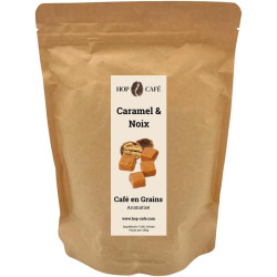 HOP CAFE Café en Grains Caramel & Noix 250 g : notre avis sur ce café aromatisé